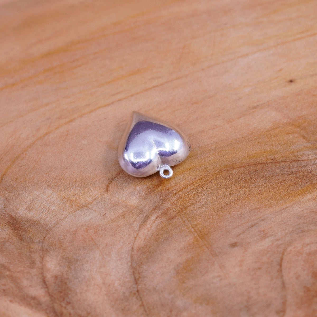 Vintage Sterling silver handmade charm, 925 heart pendant