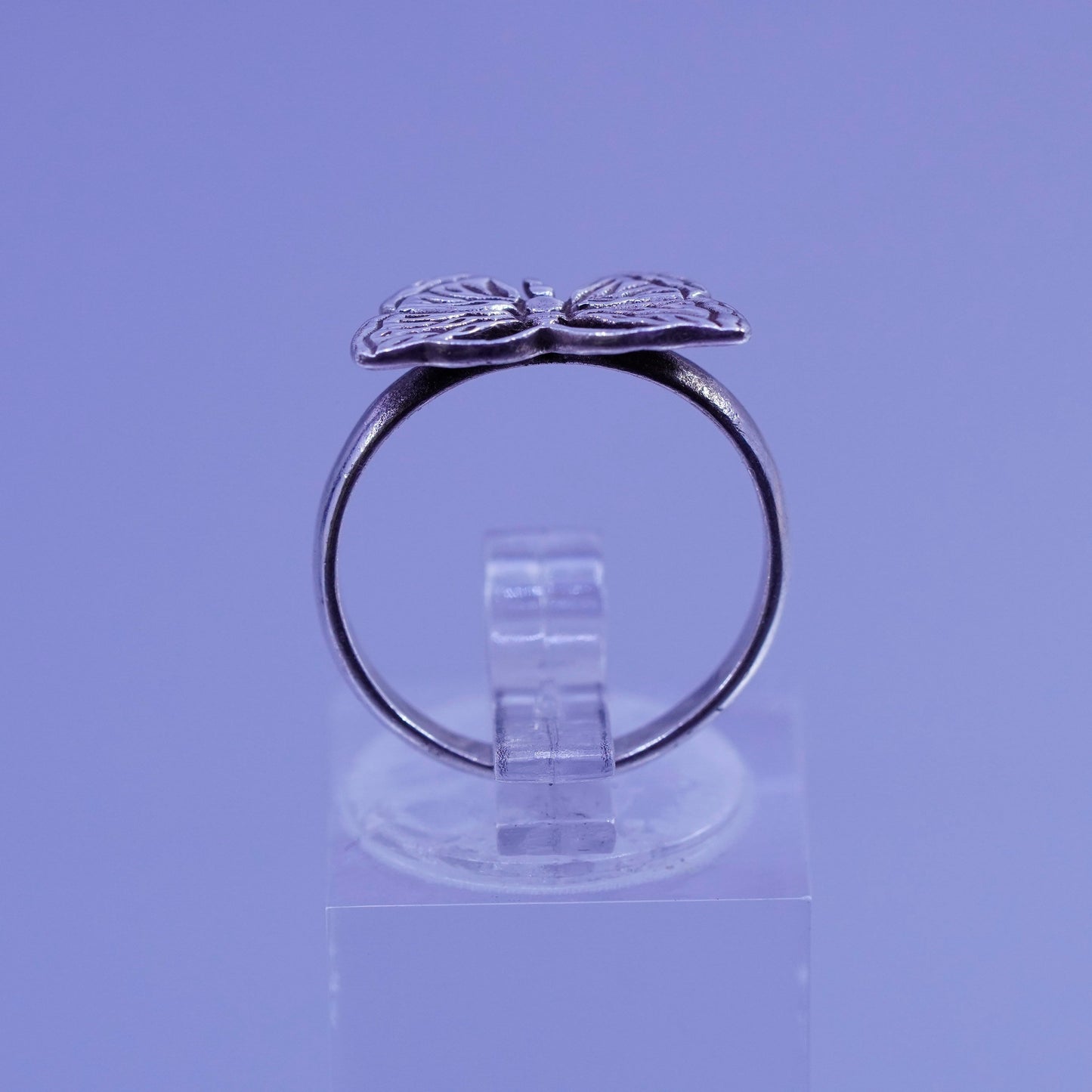 Size 6, vintage Sterling 925 silver handmade ring, butterfly band