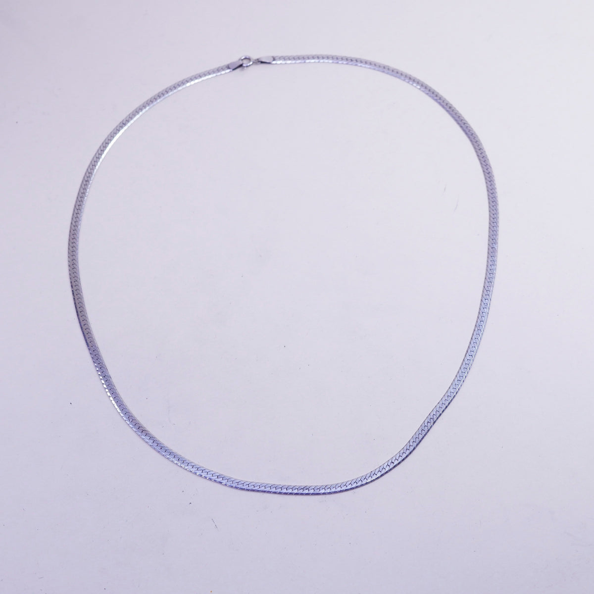 23”, 4mm, Vintage sterling silver chain, Italy textured 925 herringbone chain