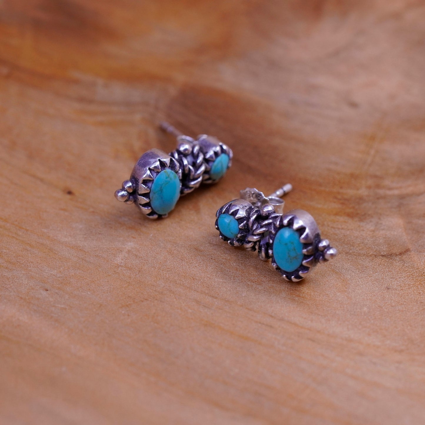 barse Sterling Silver Native American Southwest Earrings, 925 studs turquoise