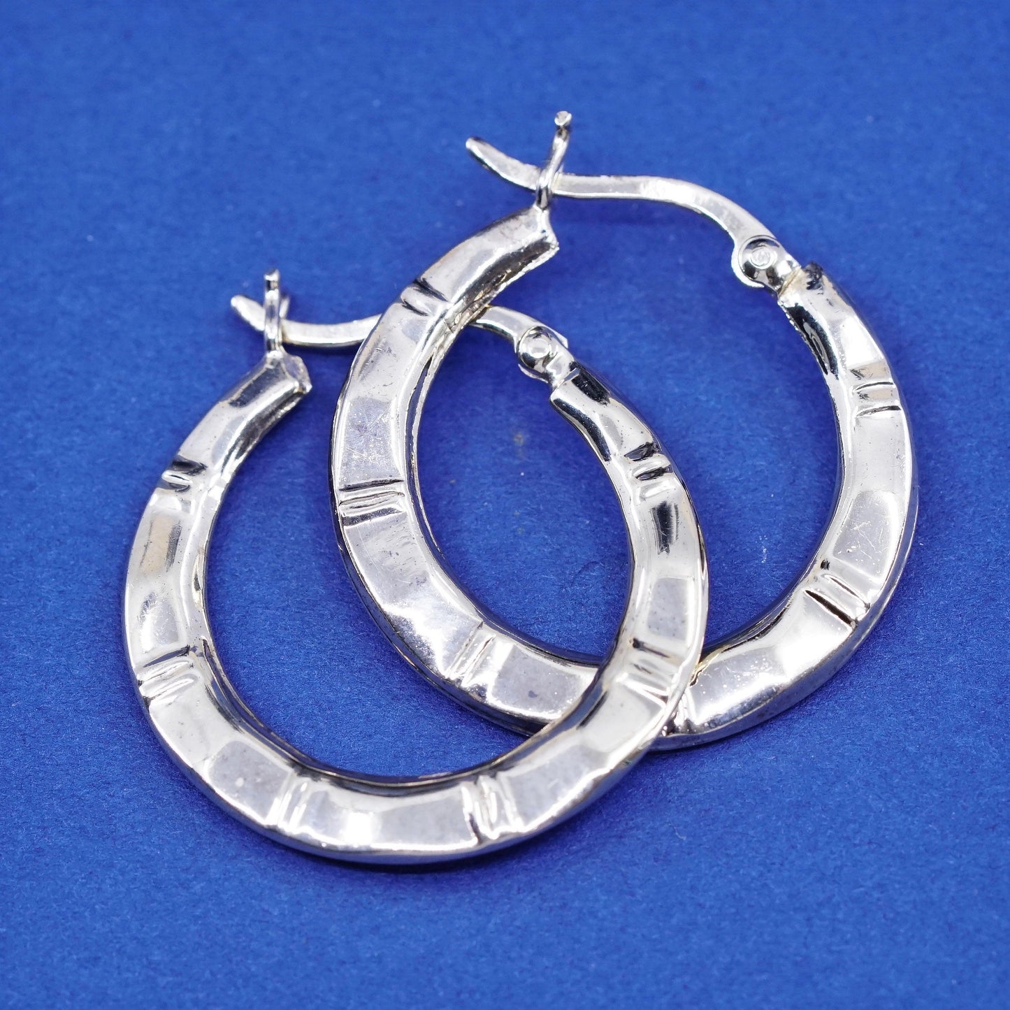 1”, vintage gold over Sterling 925 silver handmade hoop earrings, huggie