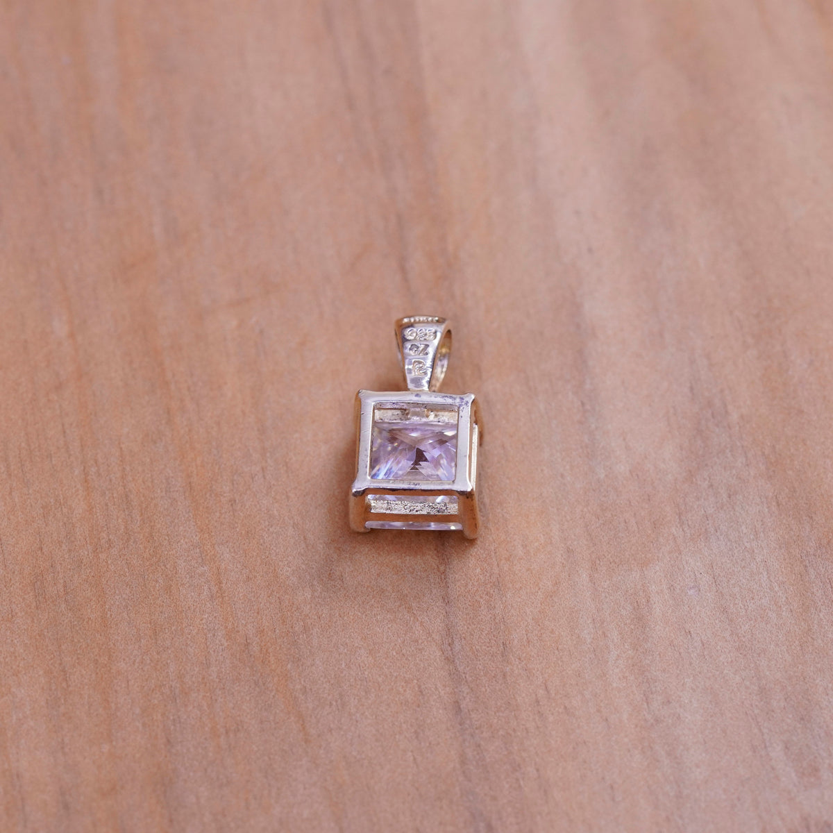 Vintage vermeil gold over Sterling 925 silver pendant with cz