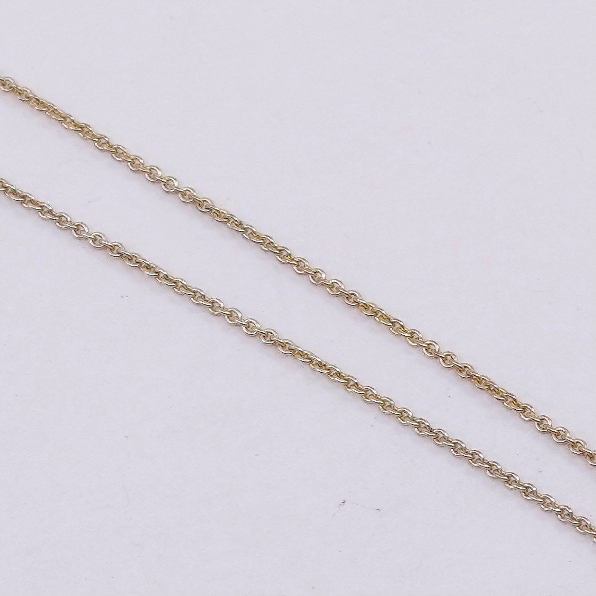 18”, 1mm, vintage vermeil gold over Sterling silver necklace, 925 circle chain