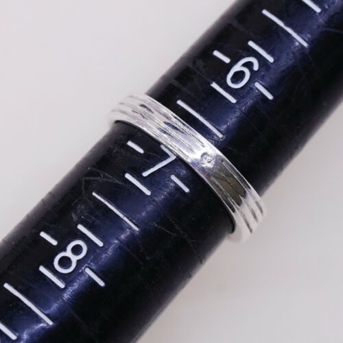 Sz 6.75, Vtg Sterling Silver Handmade Ring 925 Band Entwined Wavy, Stamped 925