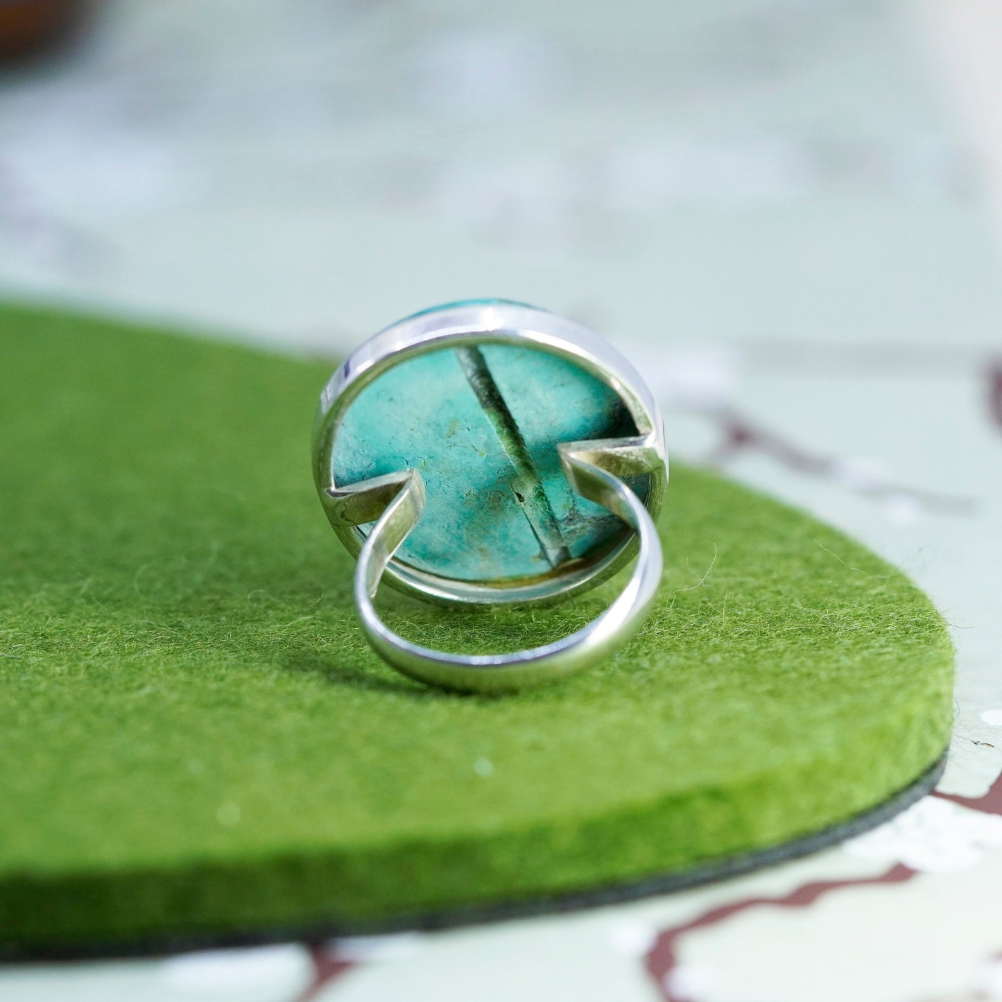 Size 8.5, Native American sterling silver 925 ring turquoise, southwestern