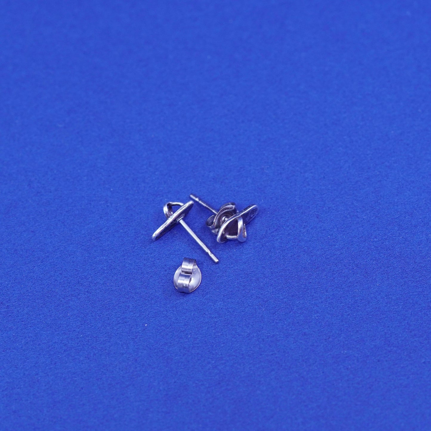 Vintage Sterling silver handmade studs, 925 sandals flip flop earrings