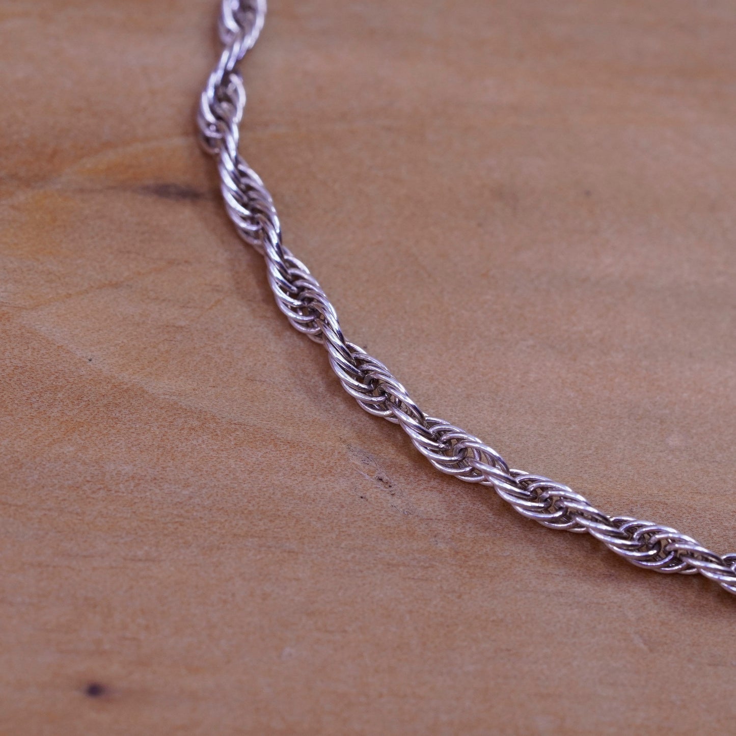7.25”, vintage Milor Sterling silver Singapore rope bracelet, Italy 925 chain