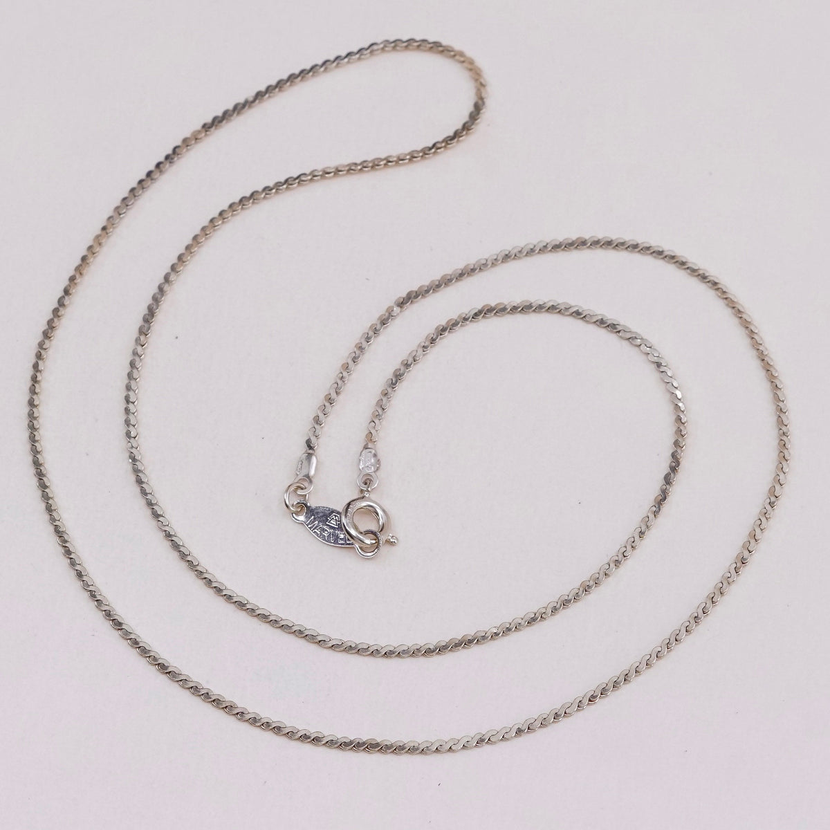 18”, 1.6mm, vintage Marvel 12K vermeil GF gold necklace, 925 S link chain,