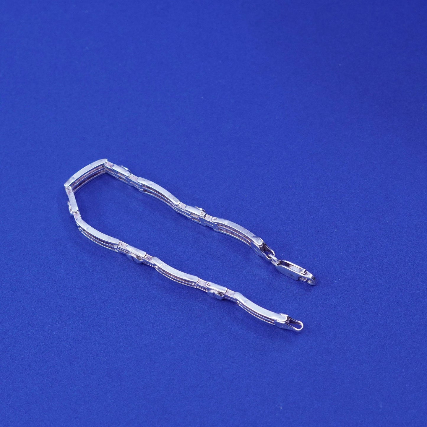 6.75”, vintage Sterling silver bracelet, 925 Binaro Link Bracelet Retired