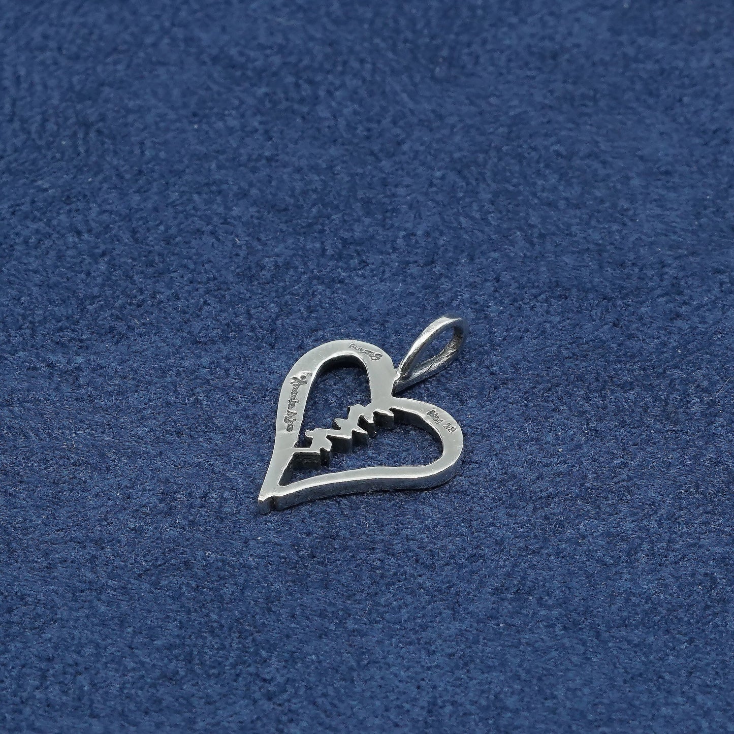 vtg Sterling silver handmade pendant, 925 filigree heart