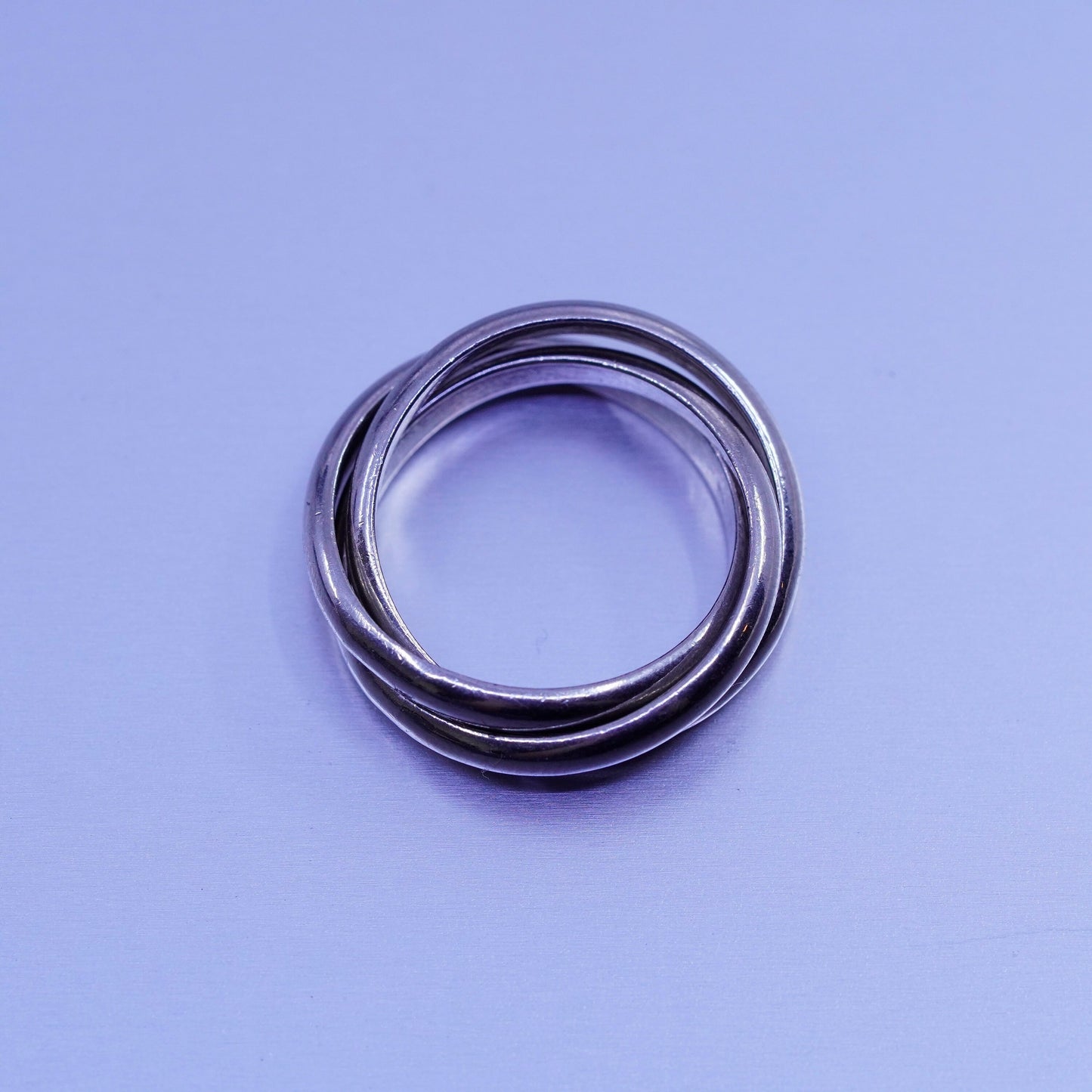 Size 6, vintage southwestern Sterling 925 silver wedding entwined ring, band