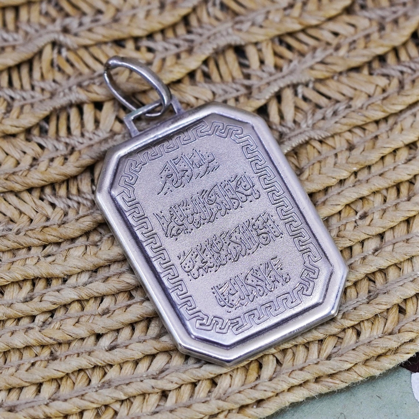 Vintage Sterling silver handmade charm, 925 pendant engraved letters