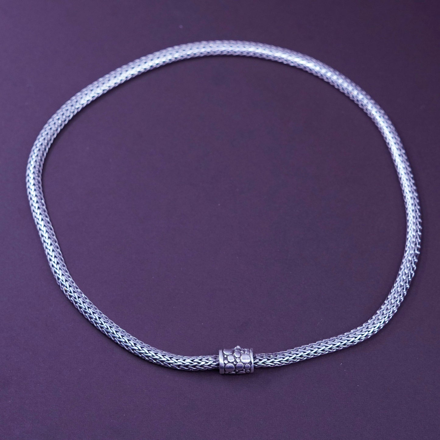 18”, vintage italy Sterling silver Birdcage wheat chain, 925 men’s necklace