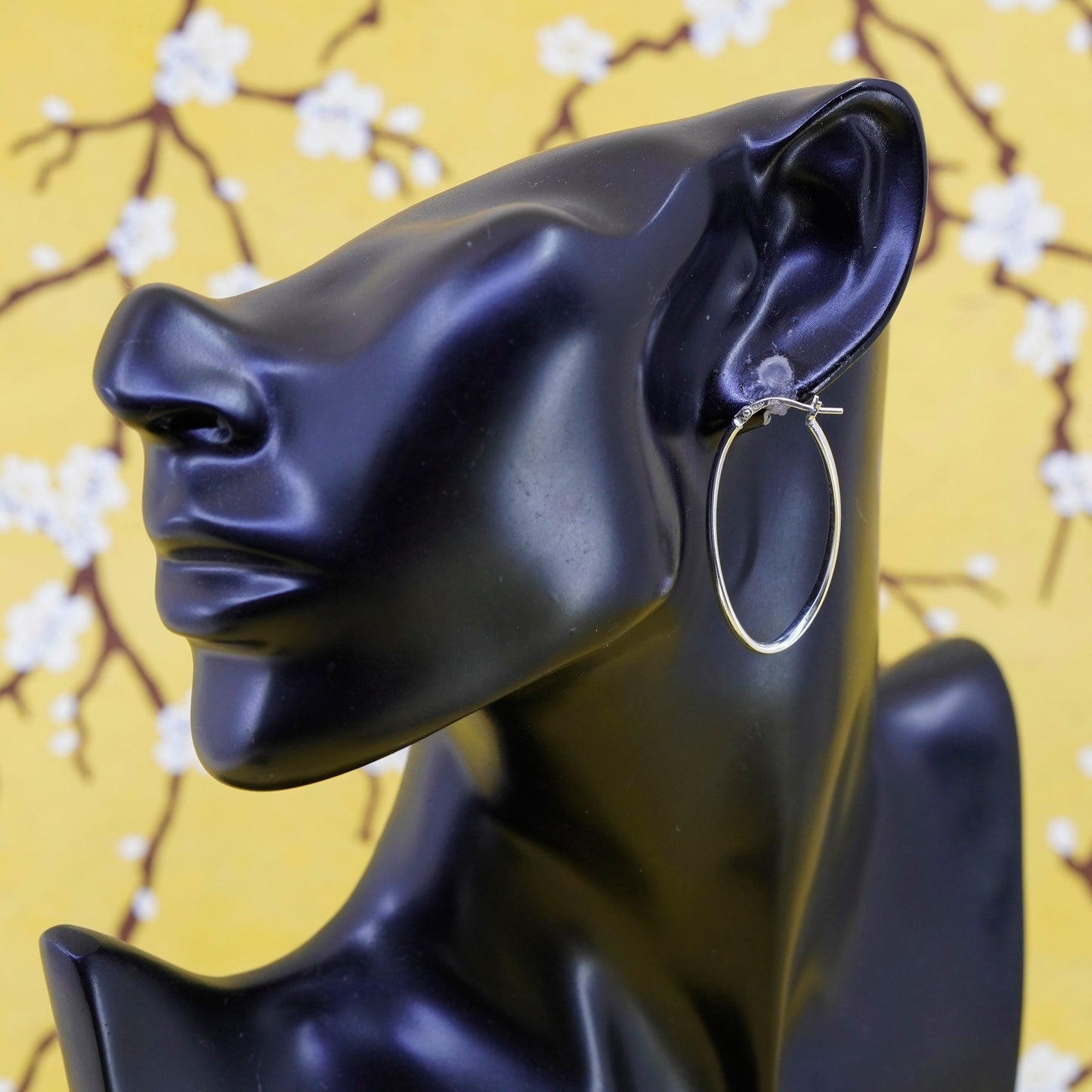 1.5”, vintage Italy Sterling silver handmade earrings, twisted 925 hoops