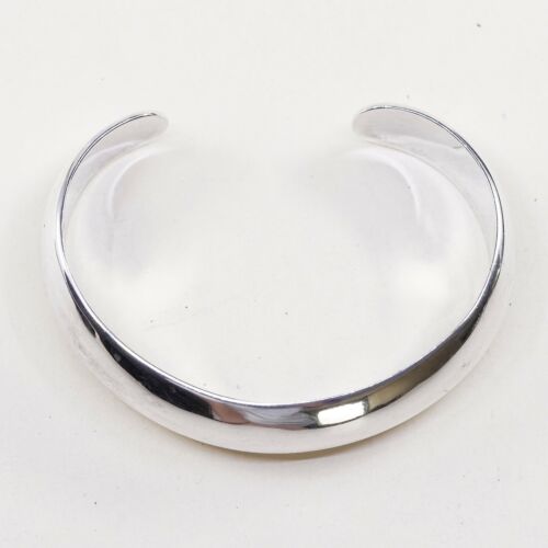 6.5”, Vtg Sterling Silver Handmade Cuff, Modern Mexico Bracelet, Stamped 925