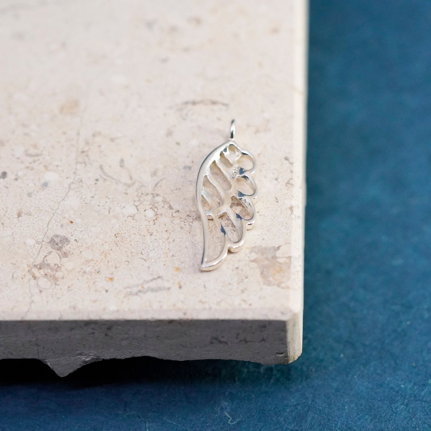 Vintage Sterling silver handmade pendant, 925 wing charm