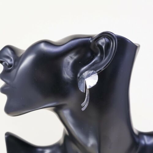 Vtg Modern Sterling 925 Silver Handmade Screw Back Earrings, Stamped Sterling