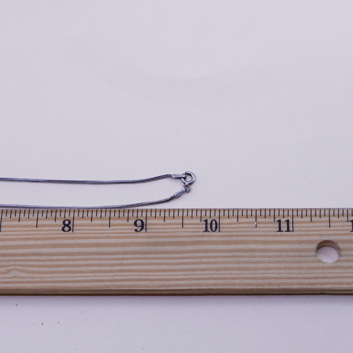 19”, 1mm, Vintage sterling silver snake chain, Italy 925 necklace