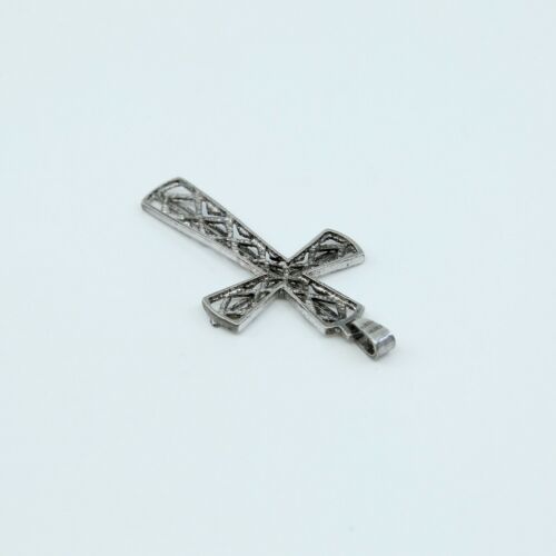 Vintage Sterling Silver Handmade Pendant, 925 silver Filigree cross