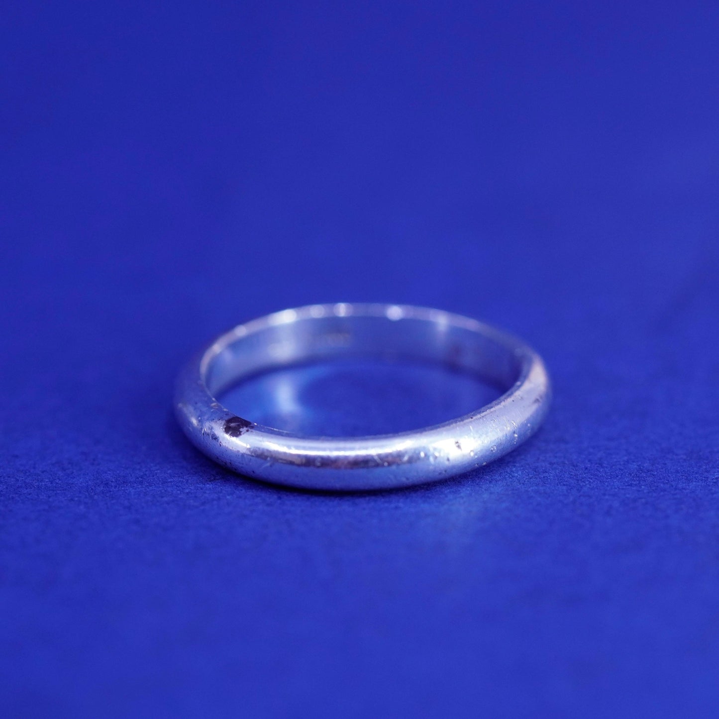 Size 3, vintage Sterling silver handmade ring, tiny 925 wedding band