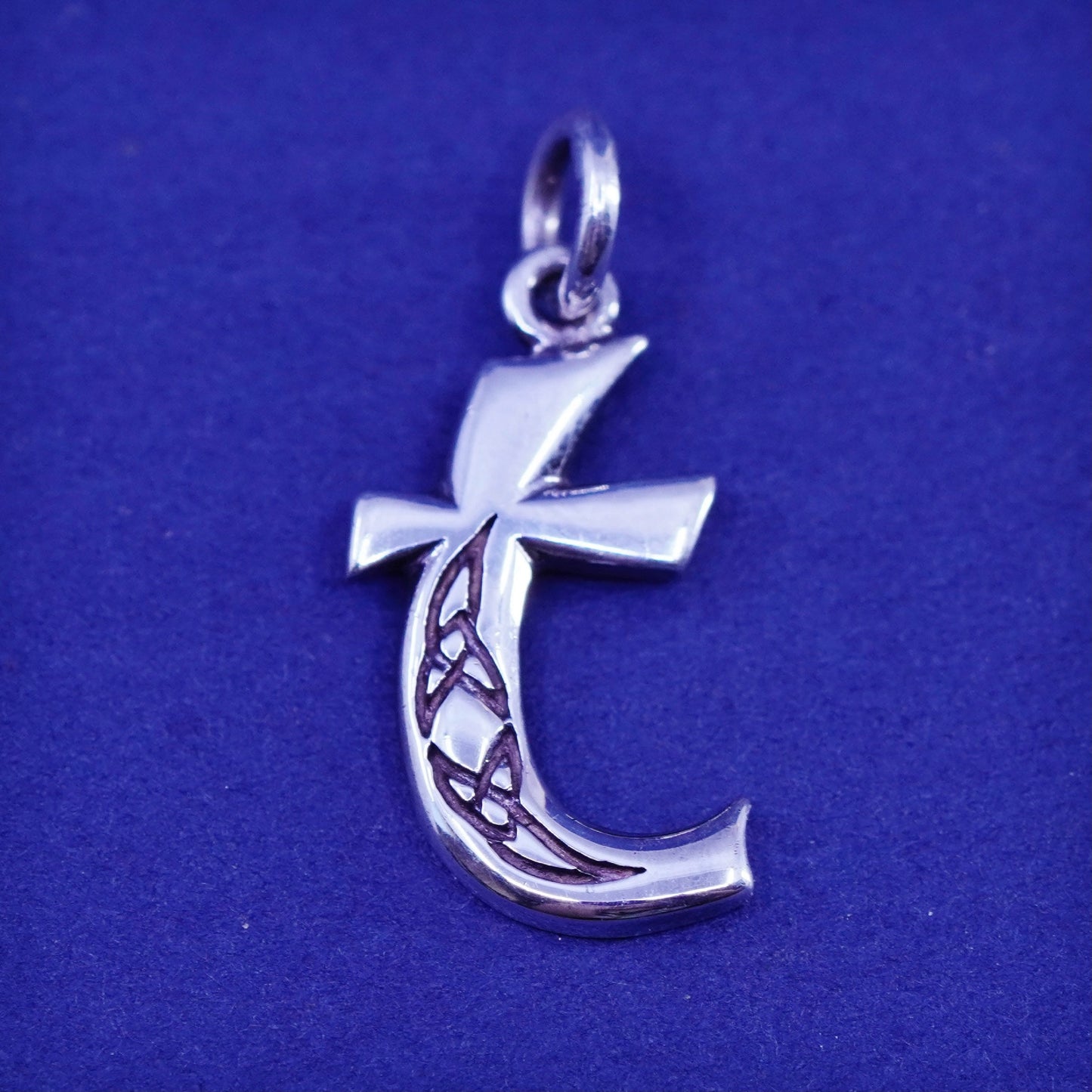 Vintage Ireland Sterling silver handmade pendant, 925 dagger charm