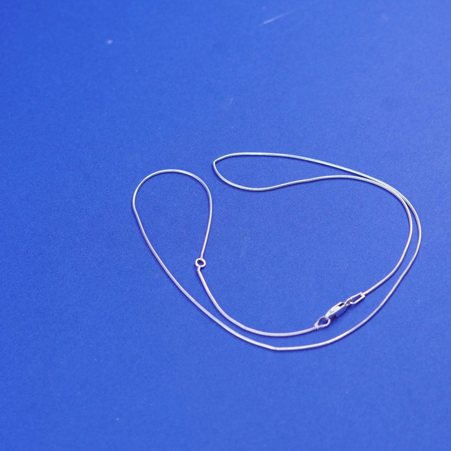 16+2”, 1mm, vintage Sterling silver square snake chain, italy 925 necklace