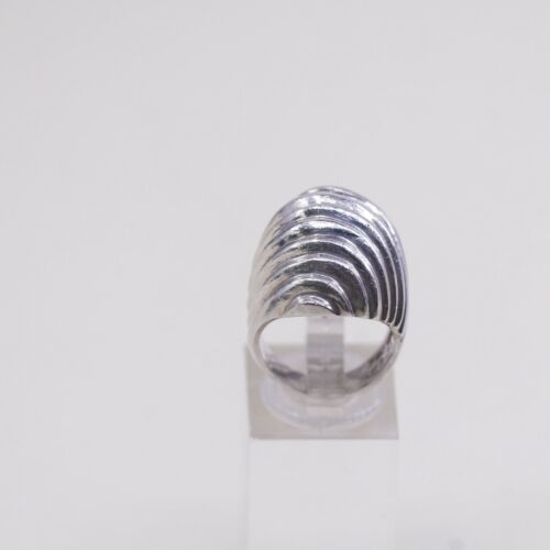 Size 6, Vtg Mexico Sterling 925 Silver Handmade Ribbed Ring warrior Band