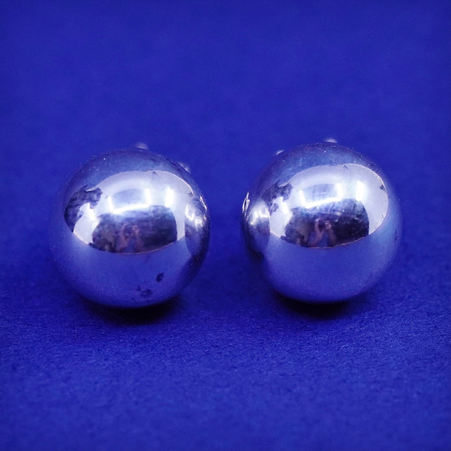10mm Vintage Sterling 925 silver handmade earrings, 925 studs