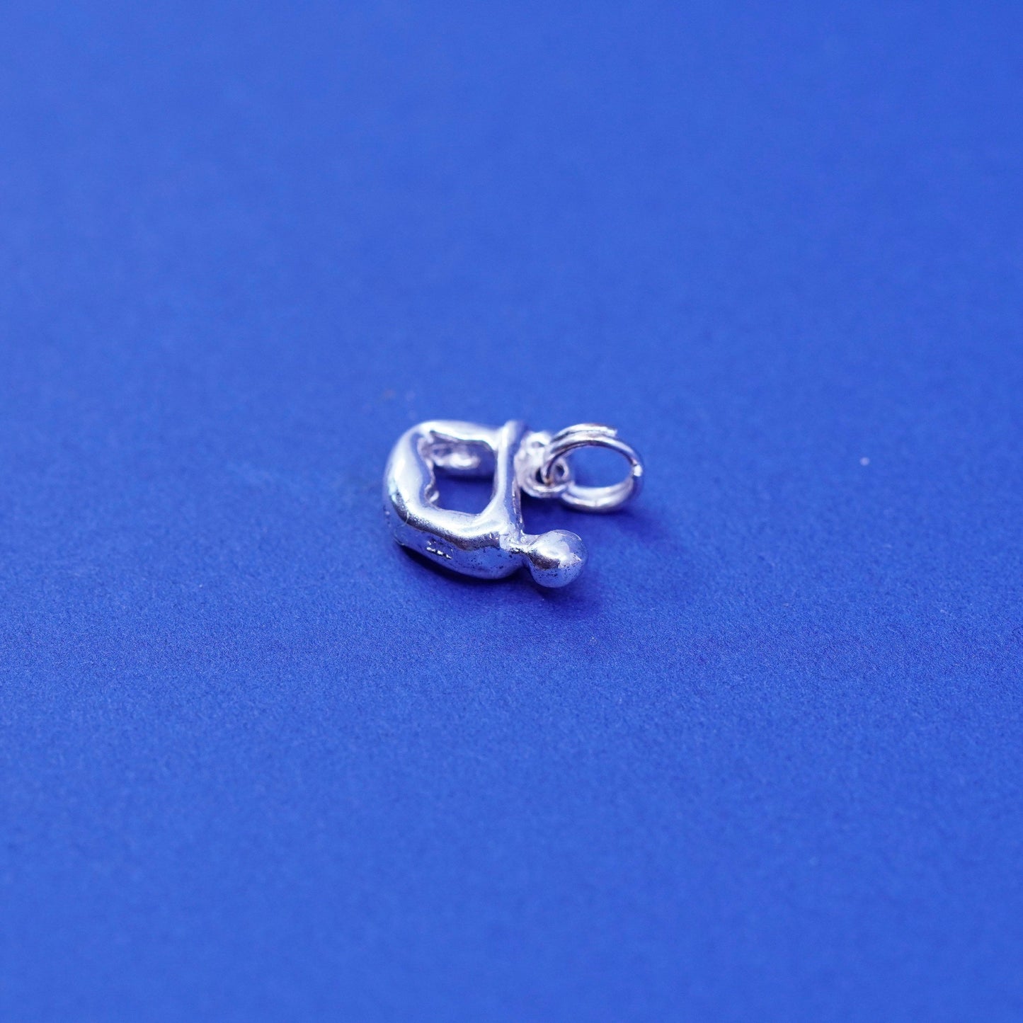 Sterling silver handmade pendant, 925 yoga girl charm
