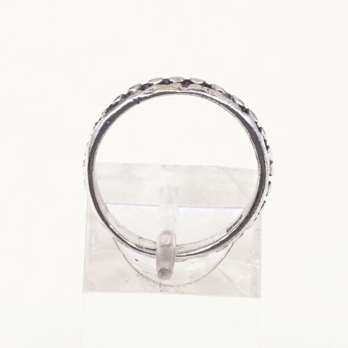 Size 6, Vtg stackable Sterling Silver Handmade Ring 925 Band W/ Beads