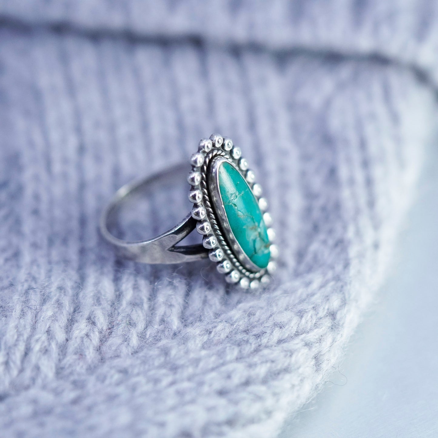 Size 7, Native American navajo Bell trading post Sterling 925 silver ring