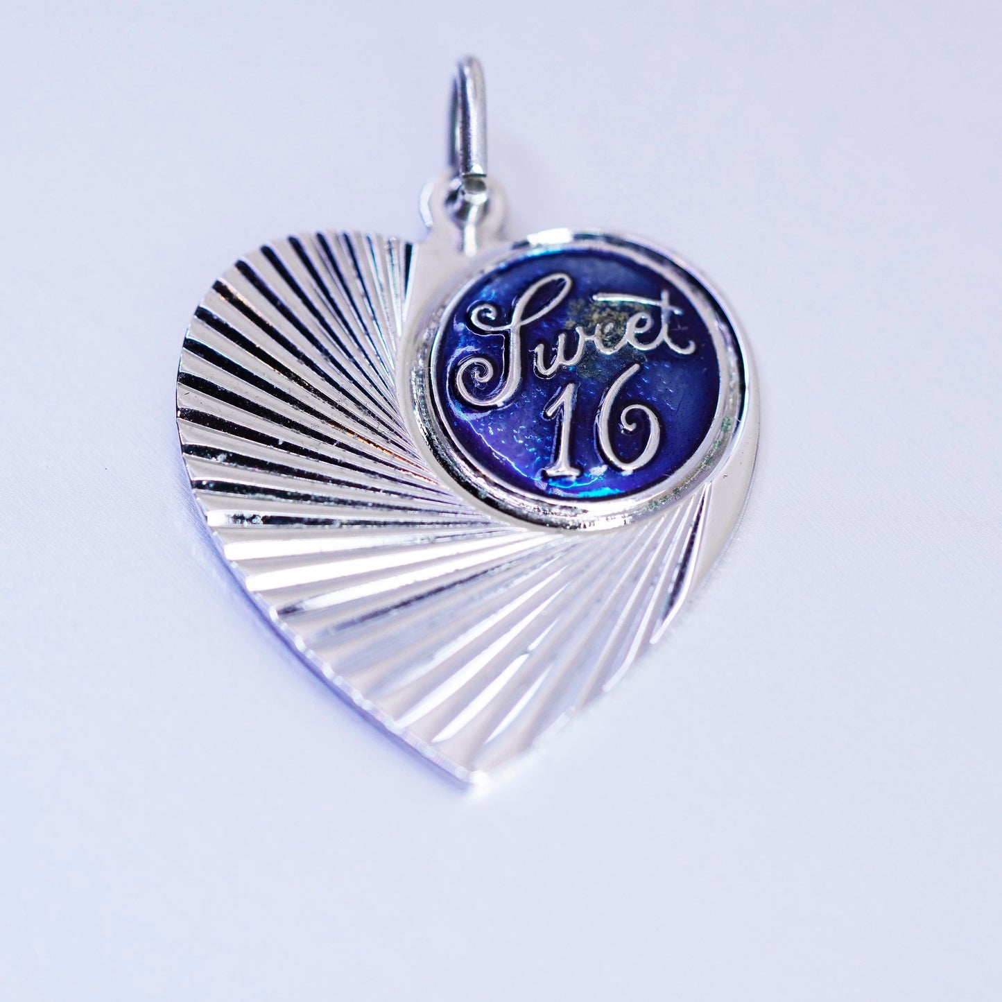 antique Spencer sterling 925 silver sweet 16 heart charm pendant