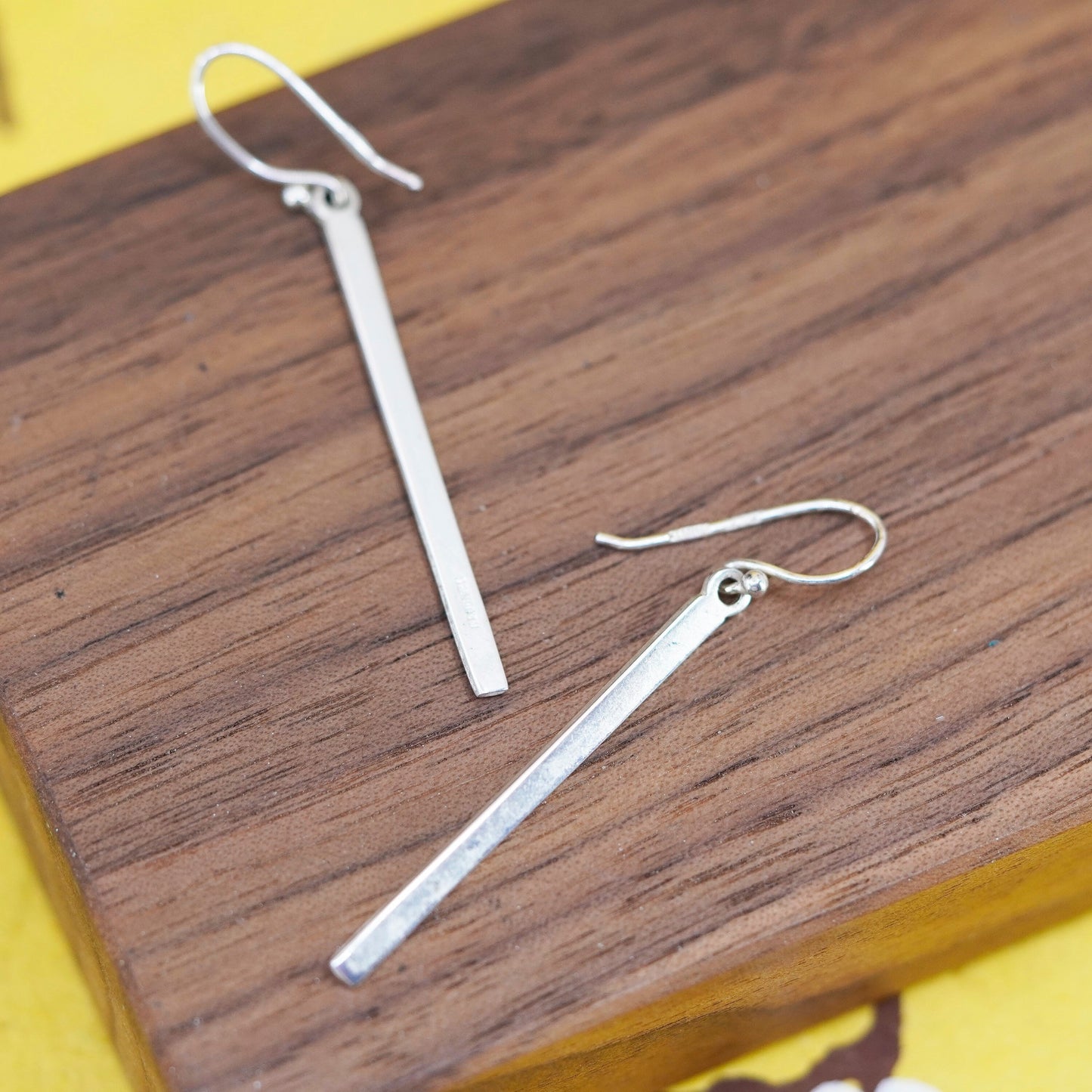 Vintage sterling silver handmade earrings, 925 tag