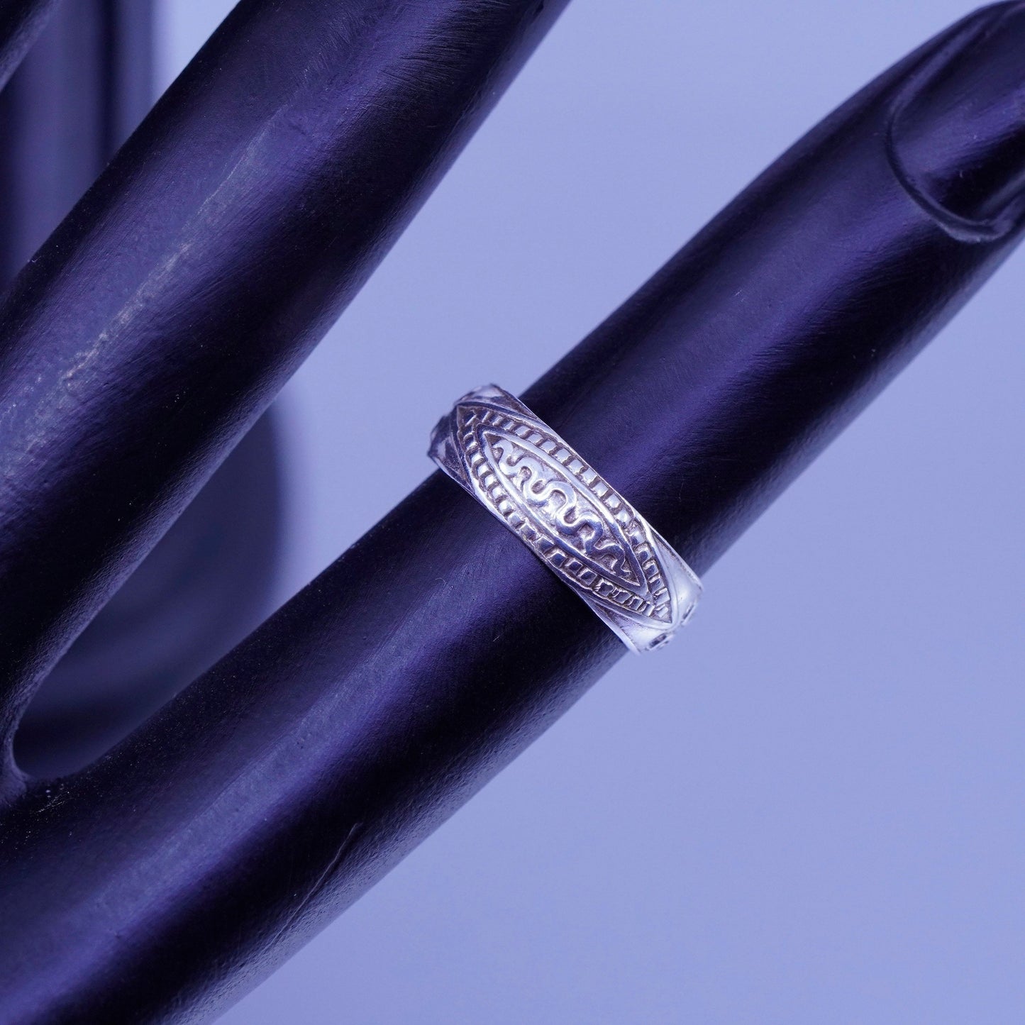 Size 3.25, southwestern Sterling 925 silver handmade pinky ring, textured band