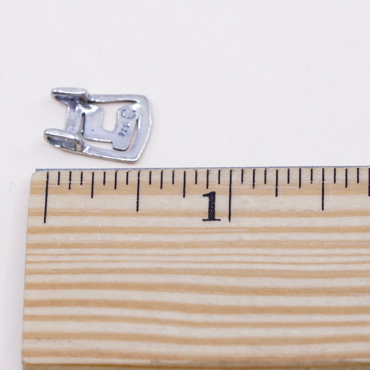 Vintage sterling silver handmade pendant, 925 number 1, stamped 925