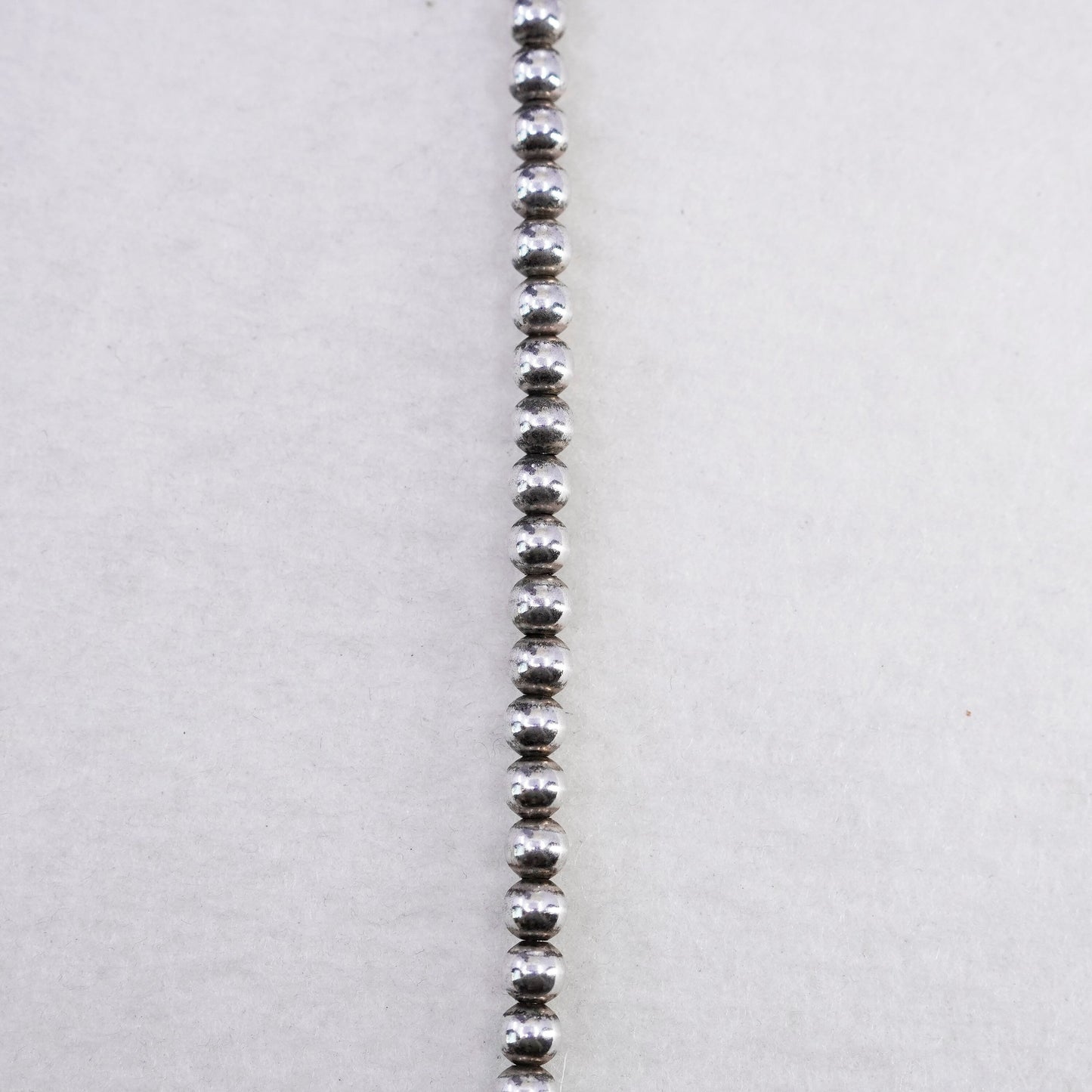 16” 5mm, vintage Sterling 925 silver handmade bead chain necklace