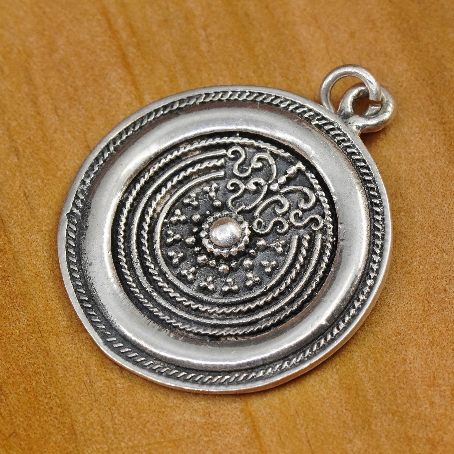 Vintage Sterling silver handmade pendant, Bali 925 tag