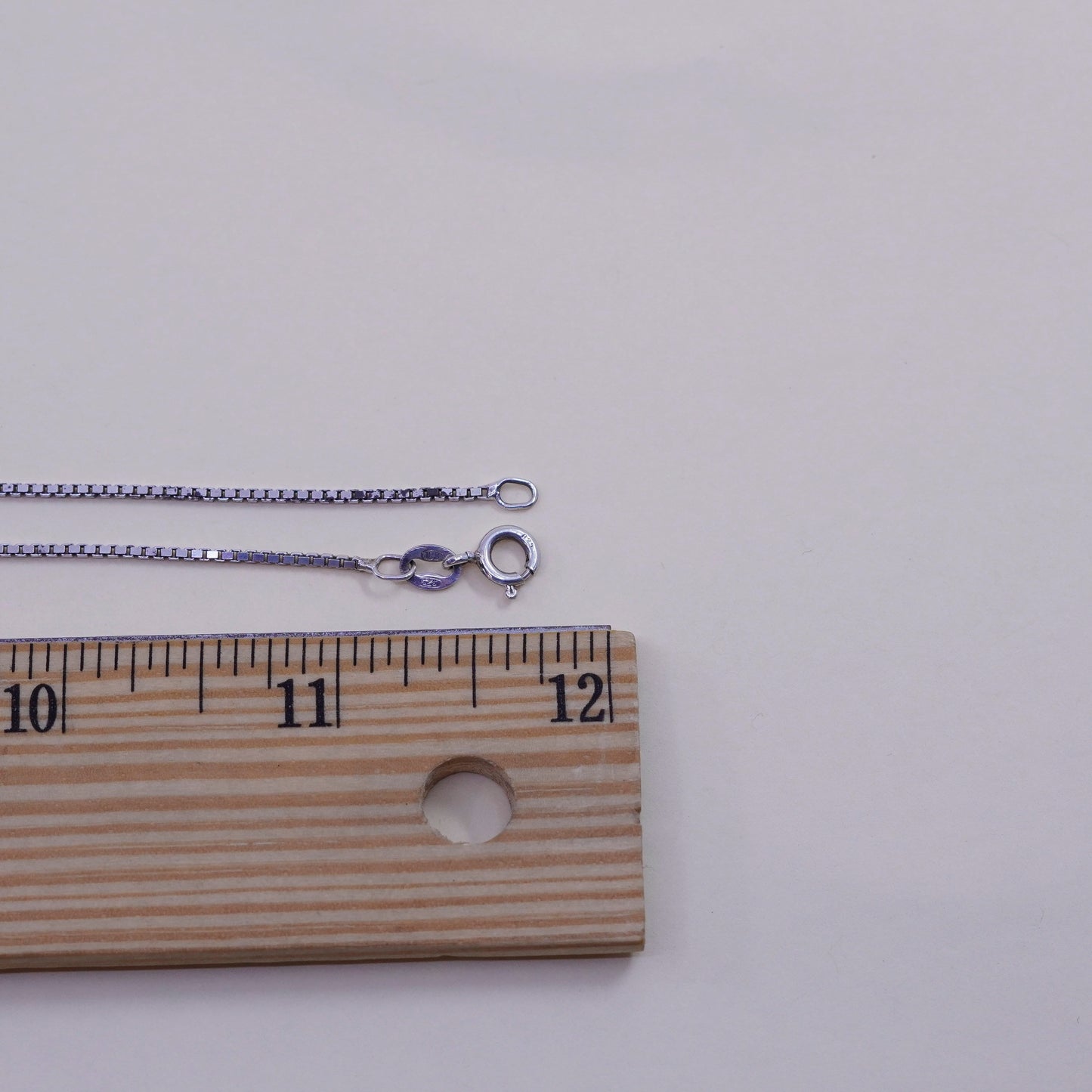23”, 1mm, Vintage Italian sterling 925 silver box chain, necklace