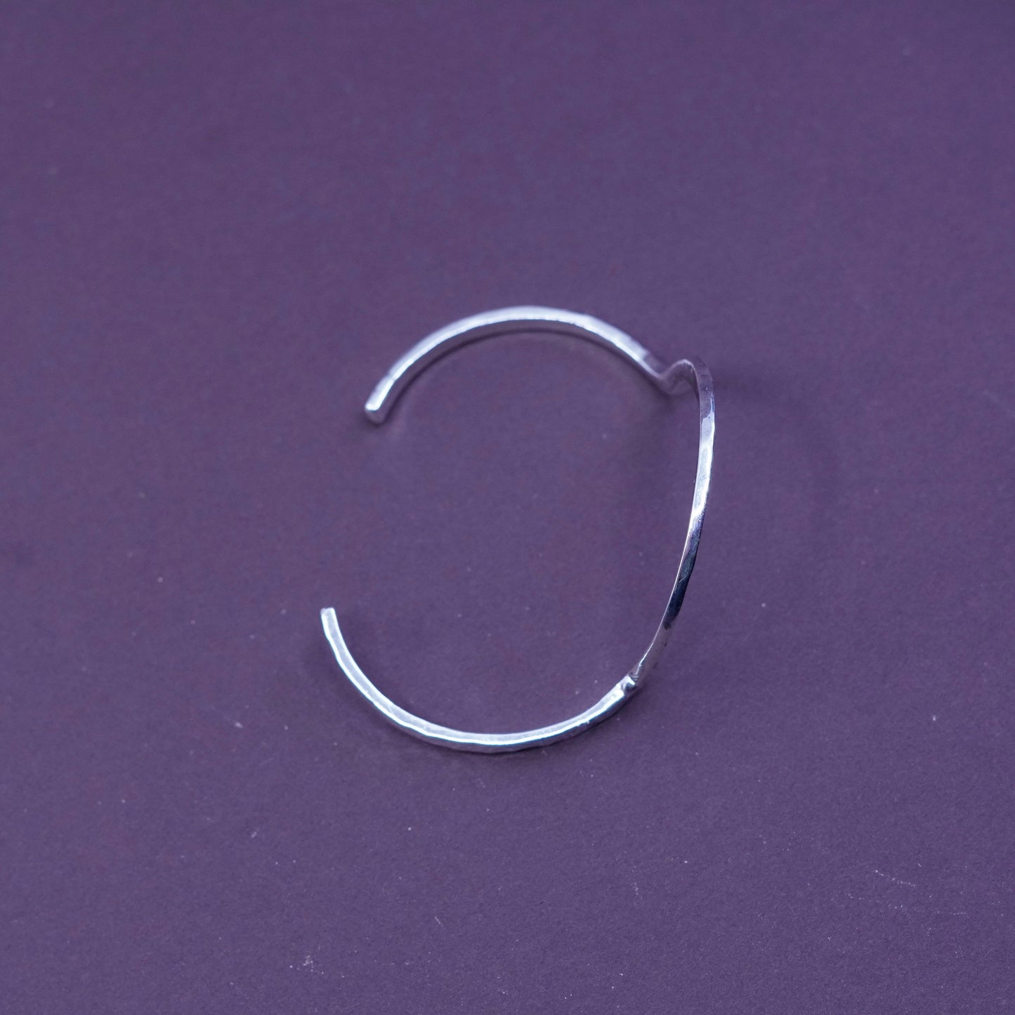 6.5”, mexico Sterling silver handmade bracelet, 925 cuff with hammered texture