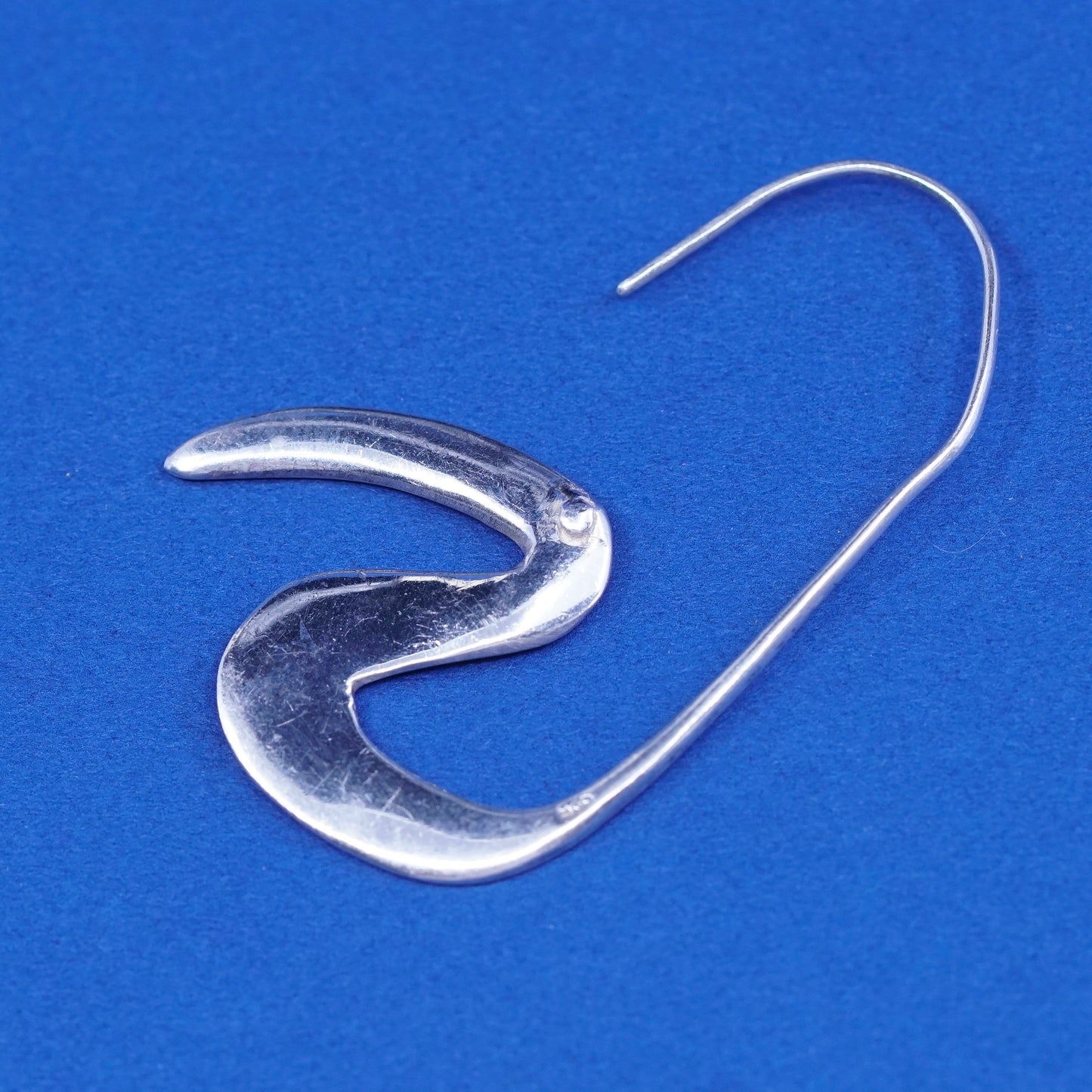 Vintage Sterling silver handmade earrings, 925 rainbow billed toucan drops