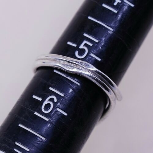 Sz 5.25, Vintage Handmade Sterling Silver Ring W/ Pink Tiger Eye, Stamped 925