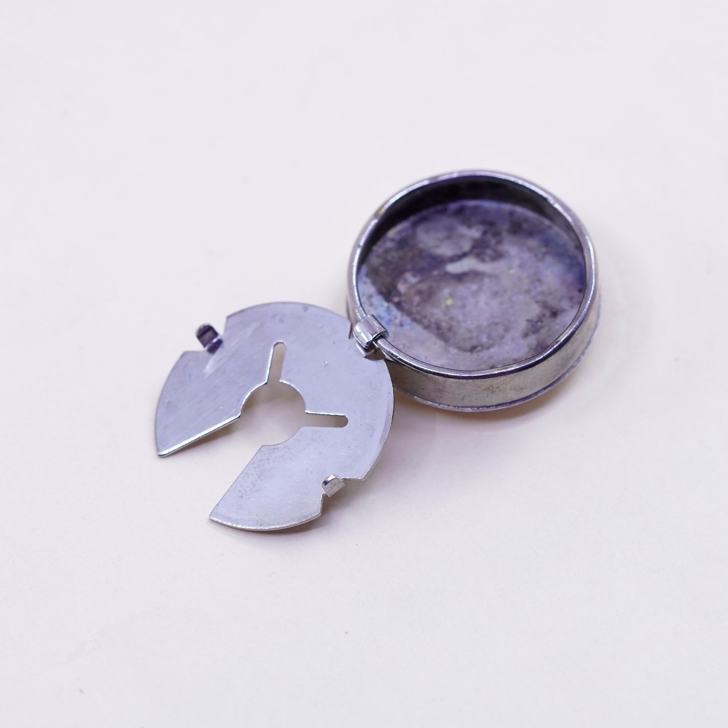 Vintage Native American handmade Sterling 925 silver button cover