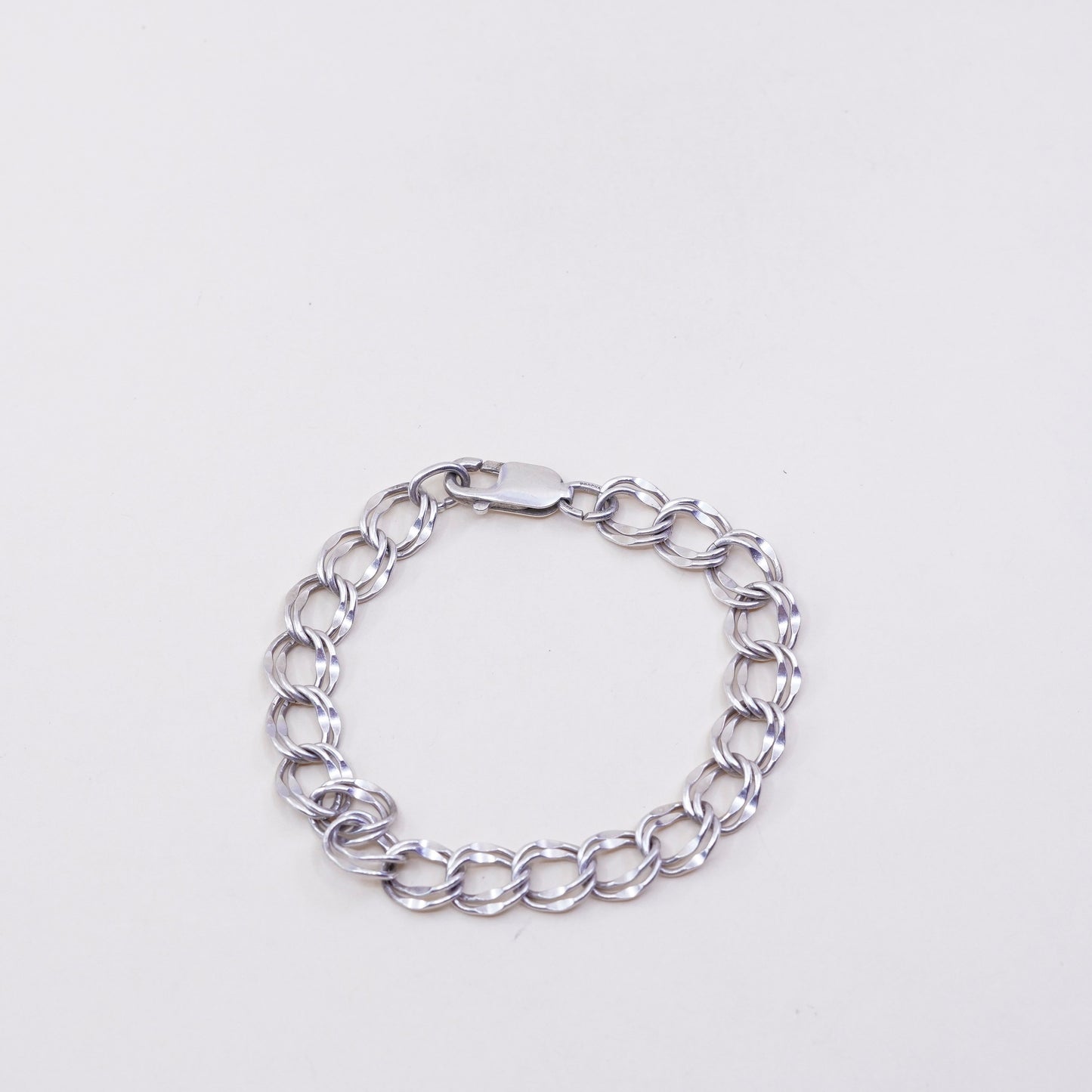 6.75”, 7mm, Vintage prochain Sterling silver double curb chain, 925 bracelet