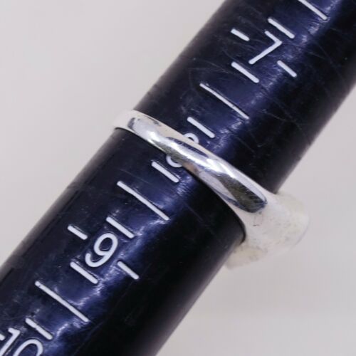 Size 8, Vtg Sterling Silver Handmade Ring, 925 Silver Modern Band W/ Heart