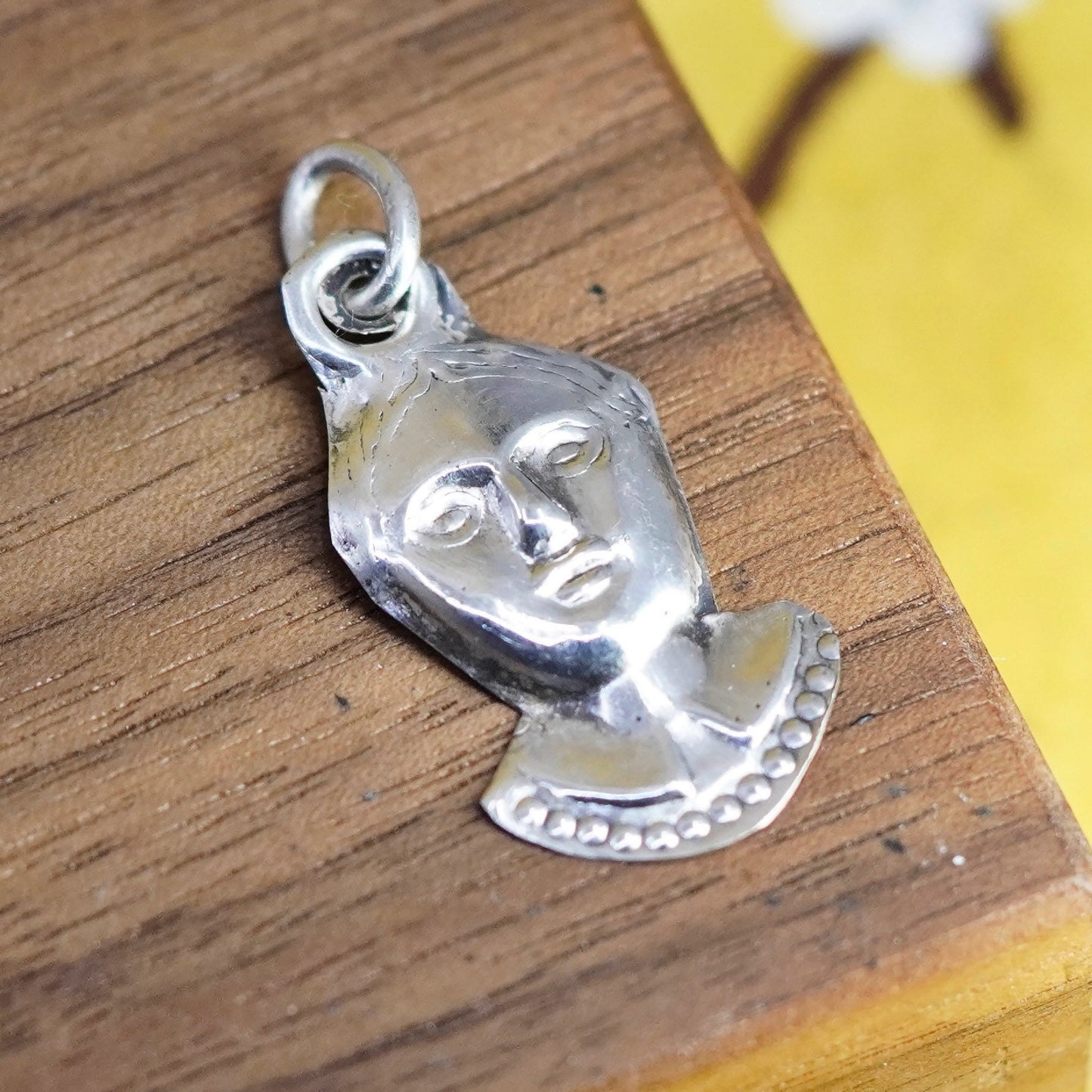 Vintage Sterling silver 925 handmade Portrait face pendant
