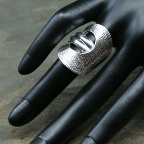 Size 9, Vtg Cii Sterling Silver Handmade Ring, 925 Silver Band W/ Filigree Whirl