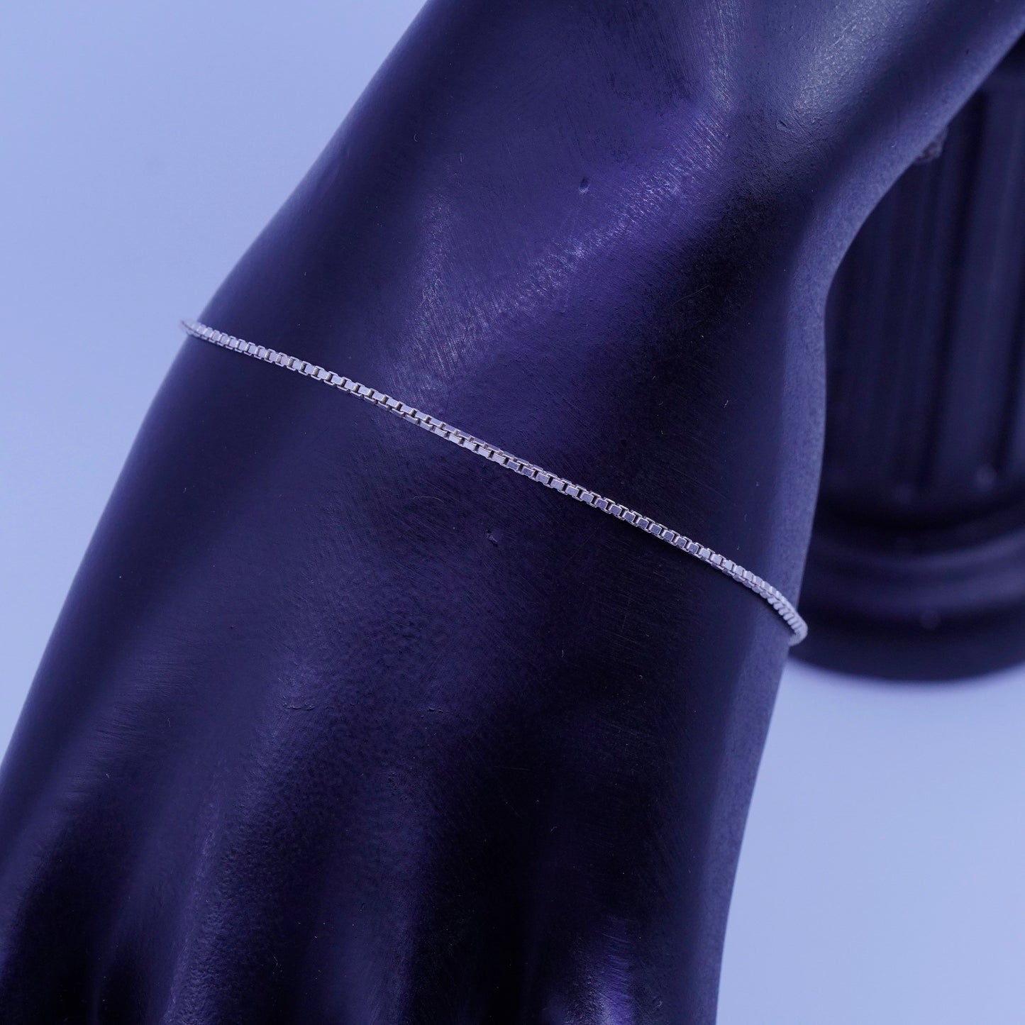 7”, 1mm, Vintage Italy Sterling 925 silver handmade bracelet, box chain