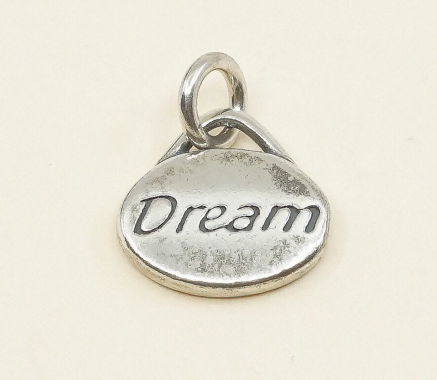 VTG SLC sterling silver handmade pendant,925 tag charm with "dream" engraved