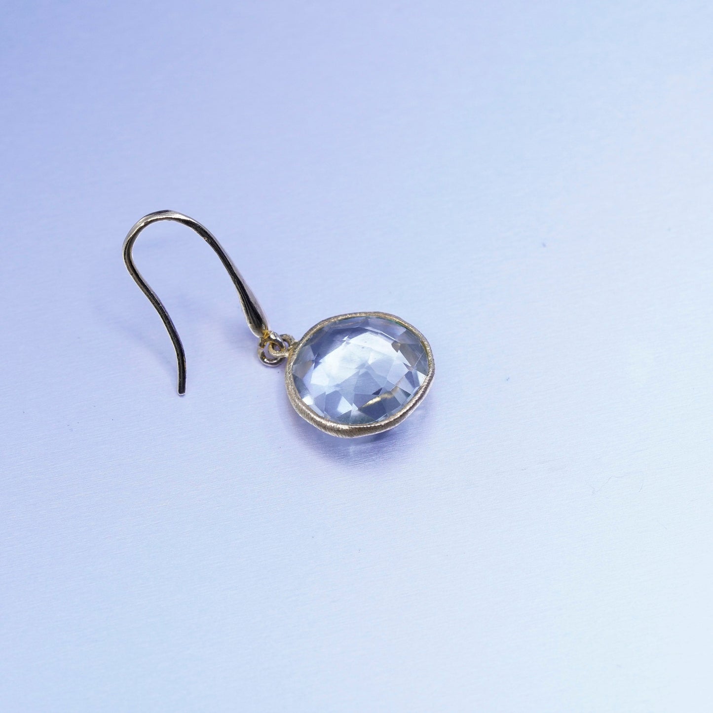 Vintage vermeil gold filled Sterling 925 silver earrings with Crystal