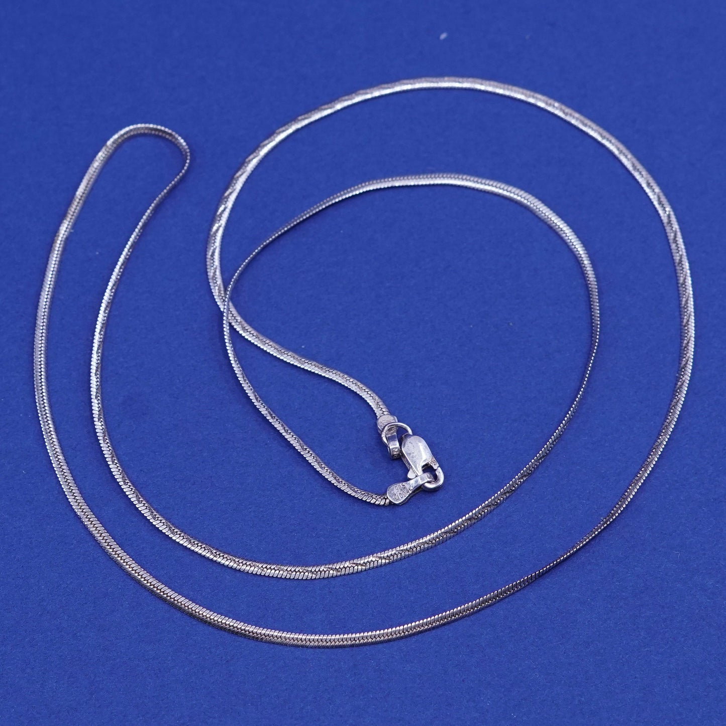 22”, 2mm, vintage Sterling silver handmade necklace, 925 snake chain